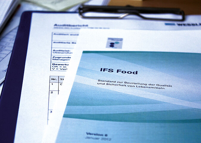 IFS Food Standard form for assessing the quality and safety of foods